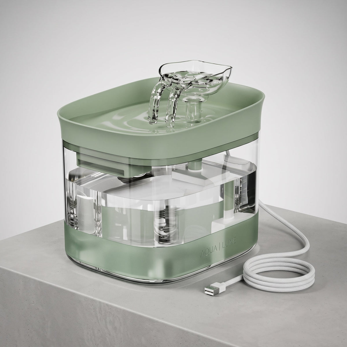 Ultra-Quiet Transparent Pet Water Fountain