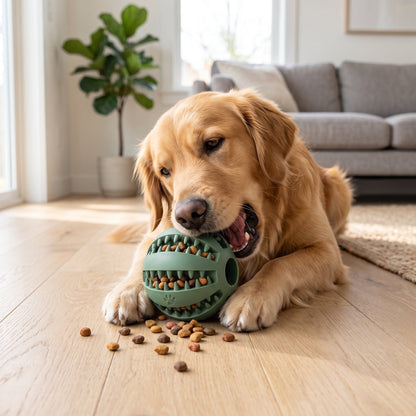 Interactive Natural Rubber Treat-Dispensing Ball