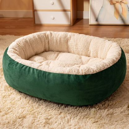 Ultra-Soft Velvet Oval Pet Cave Bed