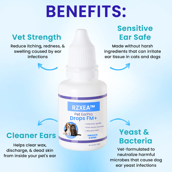 ✨RZXEA™ Pet EarPro Drops FM+| Vet-Grade Relief for Mites, Yeast & Odor ✨